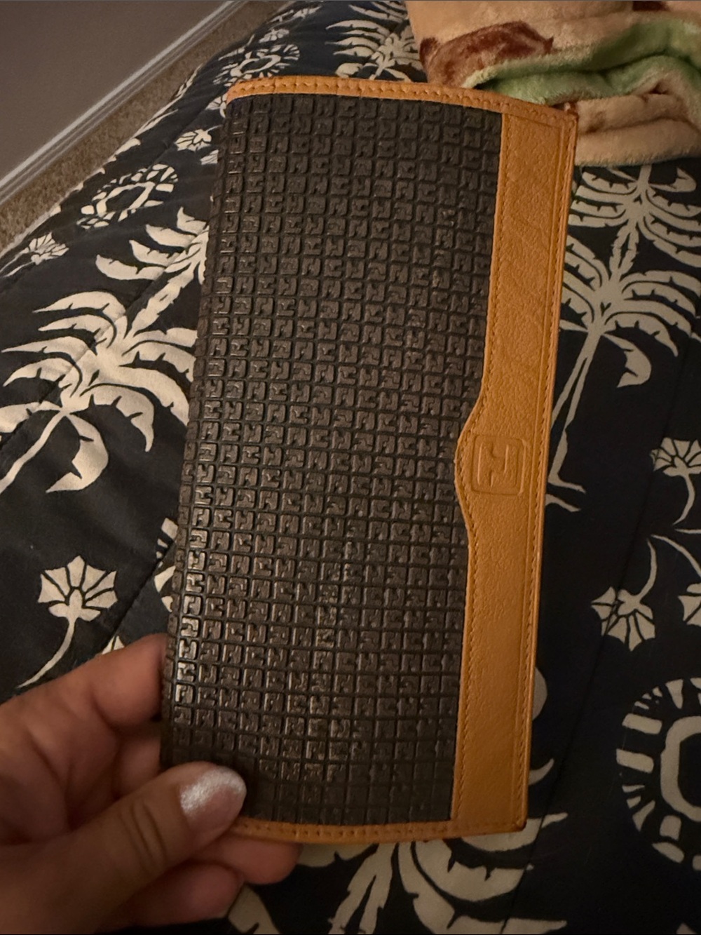 Ted Lapidus Textured Brown and Tan Long Leather Wallet